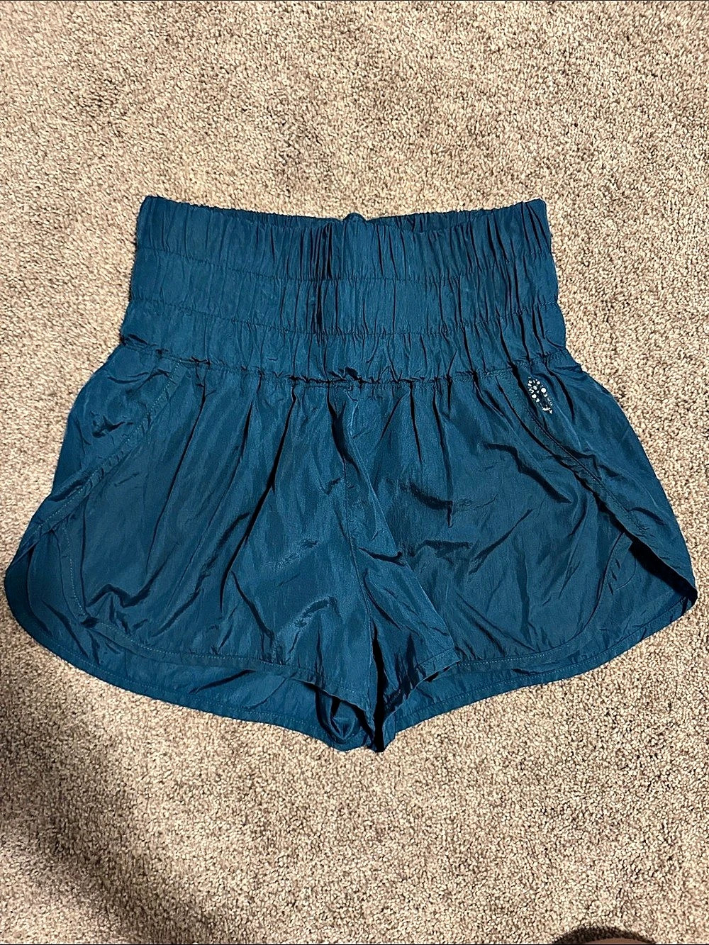 Free People Women's Athletic Shorts in Blue Like New